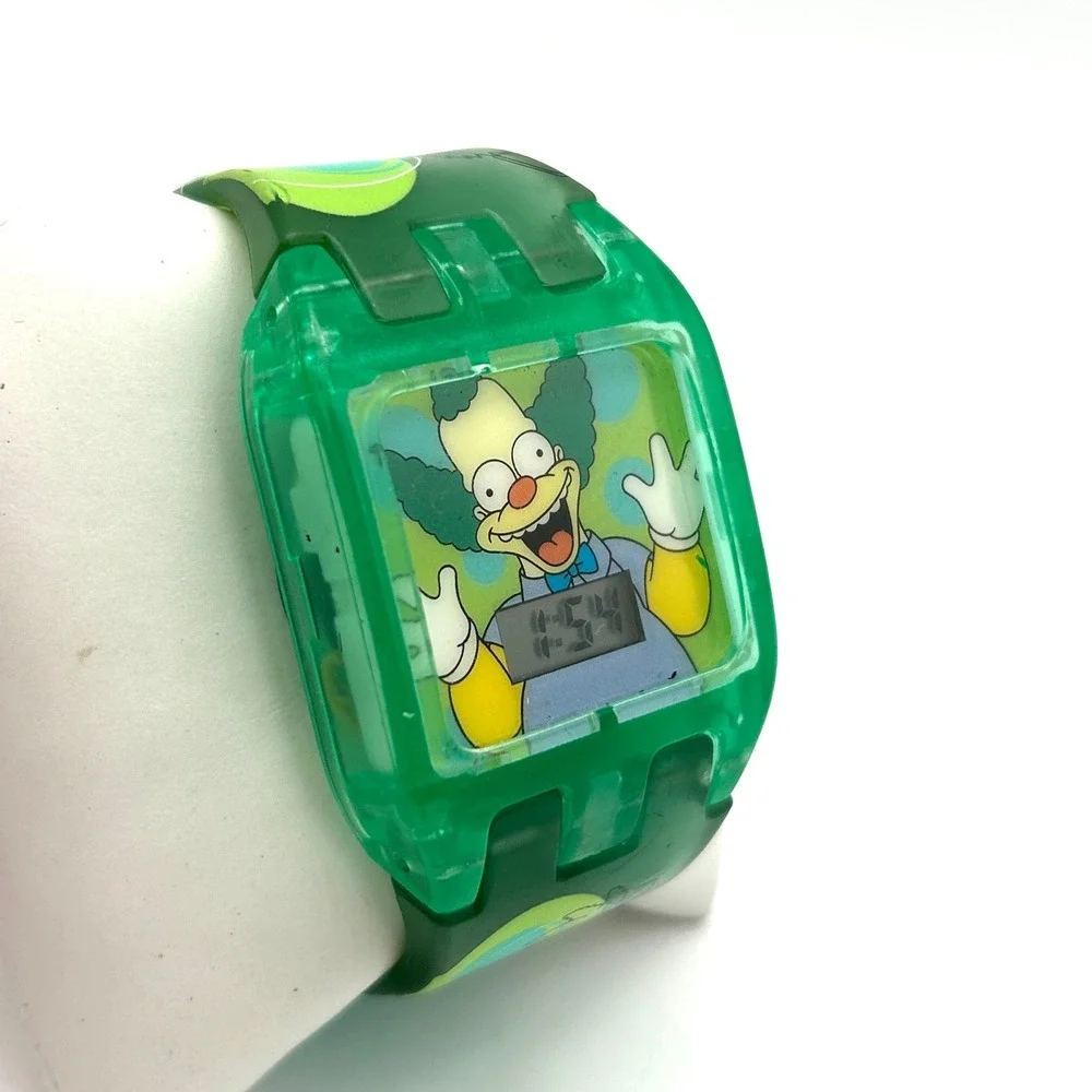 The Simpsons Krusty the Clown Digital Watch Unisex OS Green Good Y2K Vintage